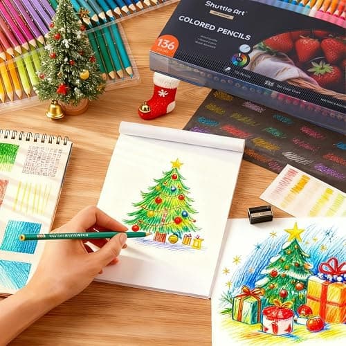 Shuttle Art 136 Coloured Pencils, Soft Core Colouring Pencils Set for Adult Colouring Books, Doodling, Sketching, Drawing, Art Supplies thumbnail 2