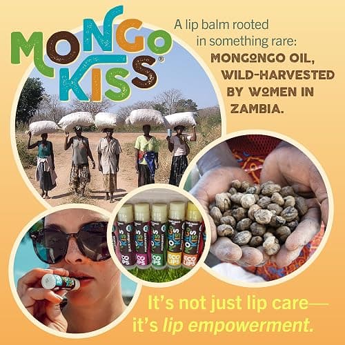 Eco Lips Mongo Kiss USDA Organic Lip Balm, Variety 4 pack | Blood Orange, Yumberry, Strawberry Lavender, Black Cherry | Moisturize Chapped Lips With Mongongo Oil & Vitamin E thumbnail 8