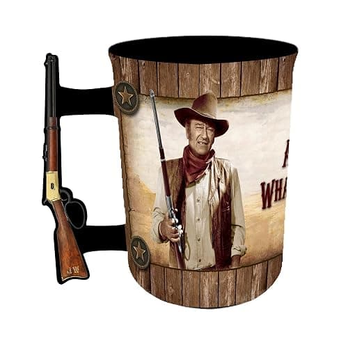 Mid-South Products John Wayne 16 oz. Ceramic Mug with Rifle Handle - A Man's Gotta Do Design - Must For The Duke's Collectors thumbnail 4