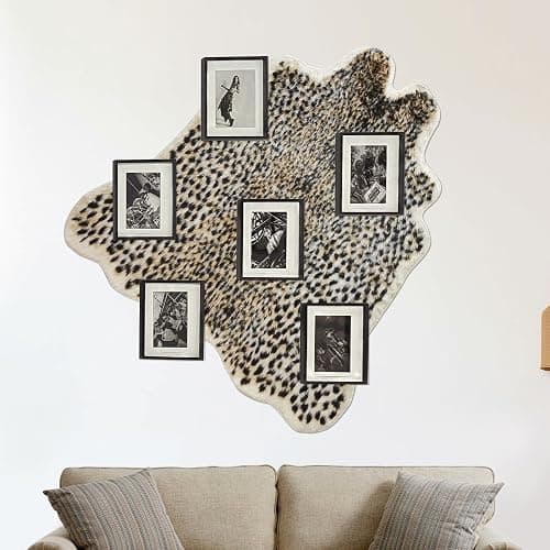 Cheetah Print Rug Leopard Carpet: Small Faux Cowhide Skin Fur Area Rug Animal Printed Hide Mat for Living Room Kitchen 3.3 x 3.1ft thumbnail 7