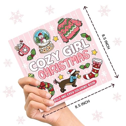 Brightenkidz Cozy Girl Christmas Coloring Book - Cute & Simple Adult Coloring Book with Bold and Easy Designs, Relaxation Hygge Winter Style - Cozy Christmas Holiday Gifts for Teens thumbnail 6