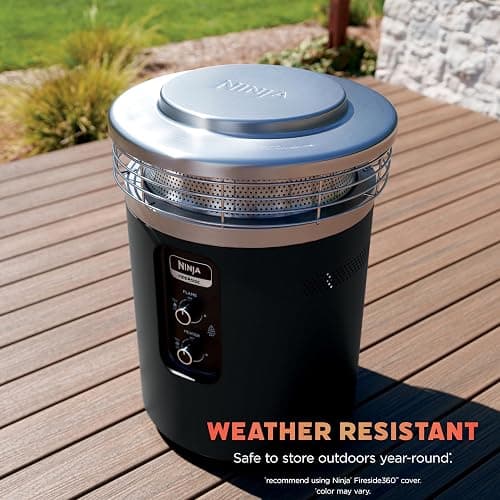 Ninja Fireside360™ Outdoor Heater & Fire Pit | 3 Modes: Flame, Heat, Flame & Heat | Portable for Patio, Deck, Camping, Beach | Easy Control Smokeless Flames | Push to Start Ignition | Stone | OF101ST thumbnail 7