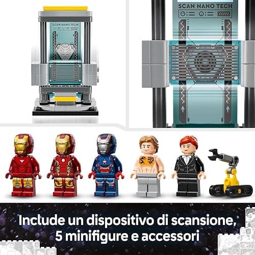 LEGO | Marvel Laboratorio di Iron Man: Sala delle Armature - Giocattolo per Fan dei Supereroi con Mech e 5 Minifigure come Aldrich Killian e Robot Dum-E - Regalo Avengers per Bambini da 8 Anni 76315 thumbnail 7