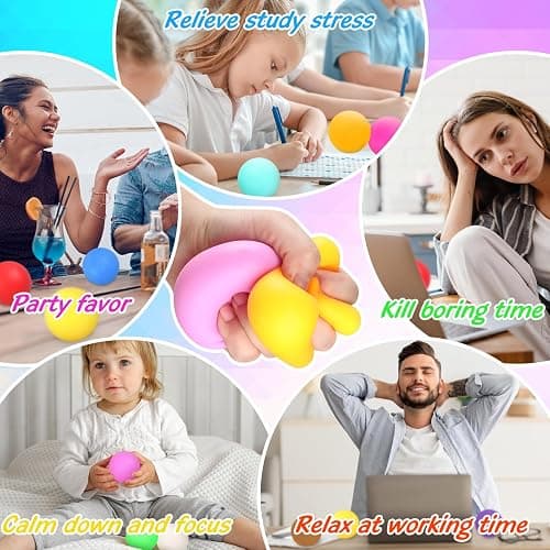 40Pcs Stress Balls-Squishy Bulk-Treasure Box Toys-Fidgets Prizes Bulk-Sensory Balls for Adults -Classroom Prize-Goodie Bag Stuffers, Sensory Toys (40pack Stress Balls) thumbnail 6