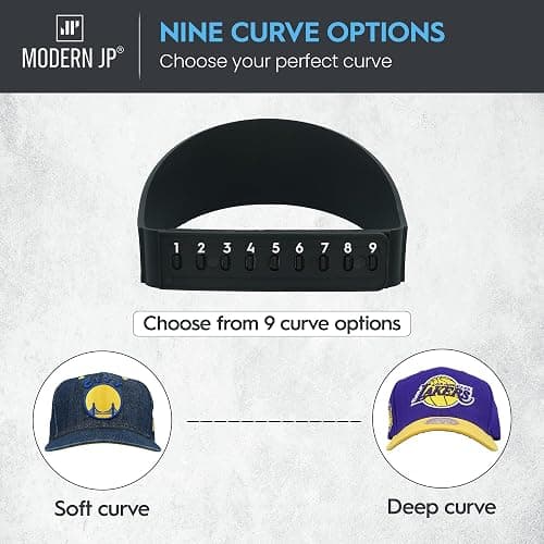 Modern JP Hat Brim Bender (1 PC) - Perfect Hat Curve Band, Steaming Optional Hat Shaper - Easy Snap-on Hat Curver Tool with 9 Brim Curve Options - Black thumbnail 4