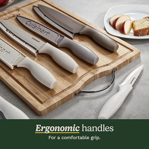 Cuisinart Advantage 12-Piece Kitchen Knife Set, Professional-Quality Nonstick Coated Stainless Steel Knives with Covers, Nonstick Color Coating for Easy Slicing, Ergonomic Handles, G1022-12P thumbnail 3