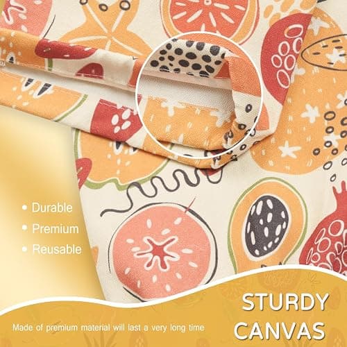LeCorner Plastic Bag Holder, Reusable Grocery Bag Holder for Plastic Bags Groceries Store, Flower Canvas Trash Plastic Bag Organizer Storage Holders for Home Kitchen Pantry Decor (Colorful Fruits) thumbnail 4