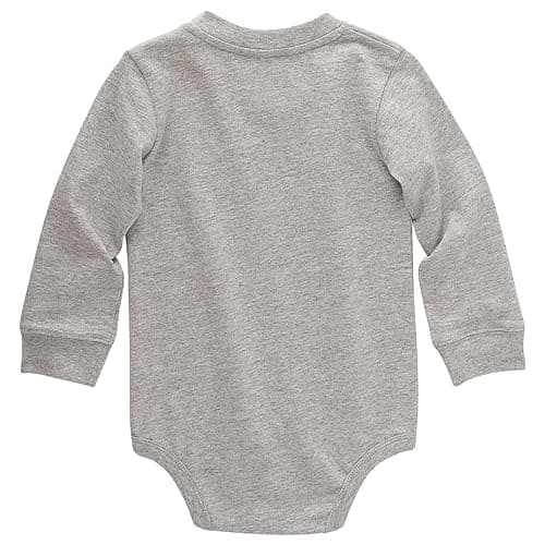 Carhartt Kid's CA5002 Long-Sleeve Pocket Bodysuit - 12 Months - Grey Heather thumbnail 2