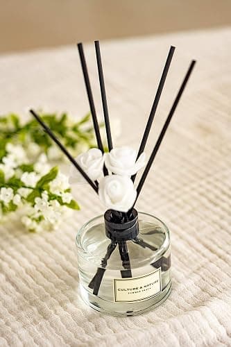 CULTURE & NATURE Reed Diffuser Set 6.7oz (200ml) Clean Cotton Scented Diffuser with Sticks Home Fragrance Reed Diffuser for Bathroom Shelf Decor thumbnail 2