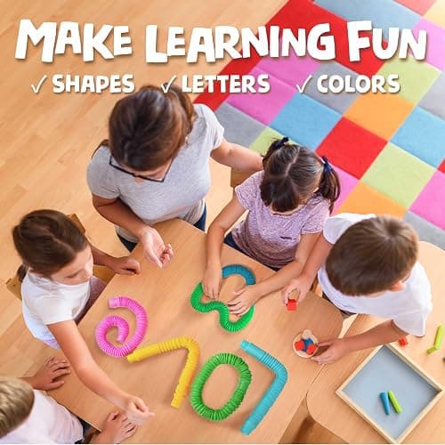 BUNMO Stocking Stuffers for Kids - Pop Tubes - Sensory Toys - Toddler Toys - Imaginative Play & Stimulating Creative Learning - Stocking Stuffers for Toddlers - 8 Pack Large thumbnail 4