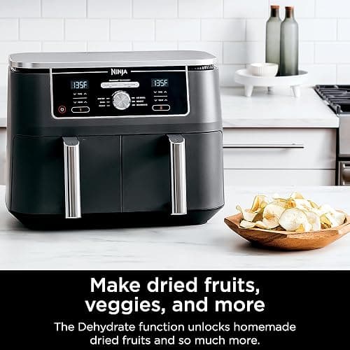 Ninja DZ401 Foodi 10 Quart 6-in-1 DualZone XL 2-Basket Air Fryer with 2 Independent Frying Baskets, Match Cook & Smart Finish to Roast, Broil, Dehydrate for Quick, Easy Family-Sized Meals, Grey thumbnail 13