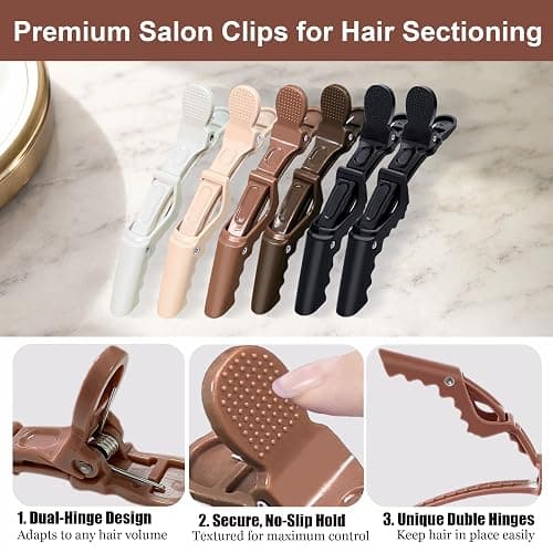 30 Pack Alligator Hair Clips, Sectioning Clips for Salon Coloring, Cutting & Styling, Durable Plastic Barber Hairdressing Tools, Strong Grip Crocodile Clips for Women Men Kids (Multicolored) thumbnail 3