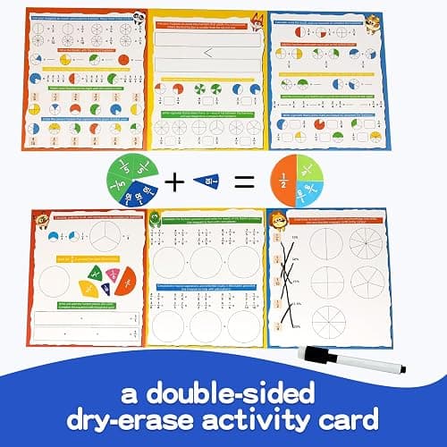 CABVIP Magnetic Fraction Puzzle Set, Fraction Tiles, Math Manipulatives | 120-Piece Fraction Tiles & Circles with Dry-Erase Card for Visual Hands-On Learning, Grades 1-5, Homeschool & Classroom thumbnail 6