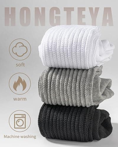 HONGTEYA Slouchy Crew Socks for Women Soft Scrunch Socks Cute Fashion Retro for Boot Sneakers Size 5-11 thumbnail 6