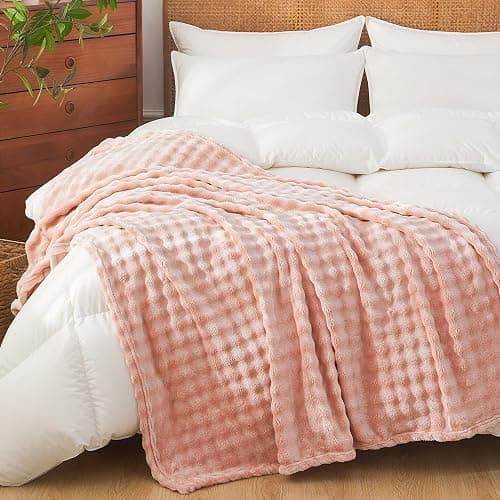 Fluffy 3D Bubble Throw Blanket for Couch & Bed – Cozy Soft Fleece Blankets for Women & Girls – Warm Lightweight Fuzzy Throw (50x60) – Machine Washable Gifts thumbnail 2