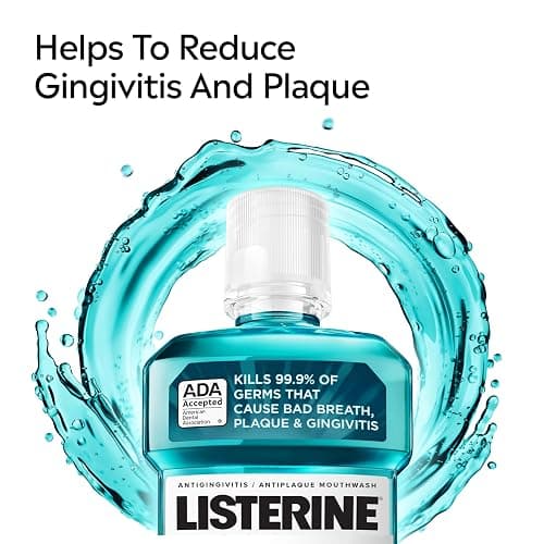 Listerine Cool Mint Antiseptic Mouthwash, Daily Oral Rinse Kills 99% of Germs that Cause Bad Breath, Plaque and Gingivitis for a Fresher, Cleaner Mouth, Cool Mint Flavor, 1.5 L thumbnail 2