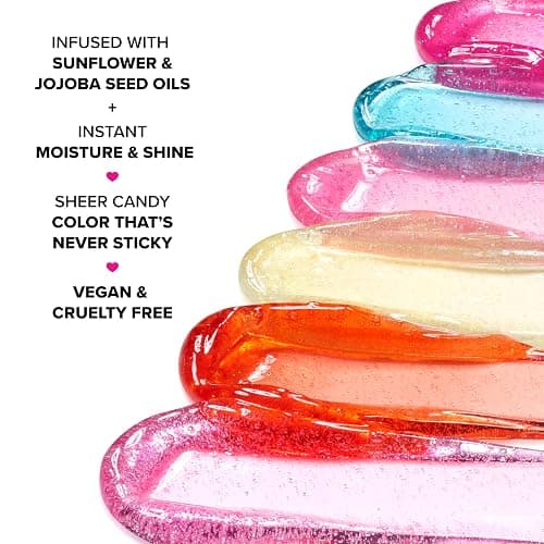 Too Faced Kissing Jelly Lip Oil Gloss | Sunflower & Jojoba Oils, 0.15 fl. oz. - 06-Sweet Cotton Candy thumbnail 3