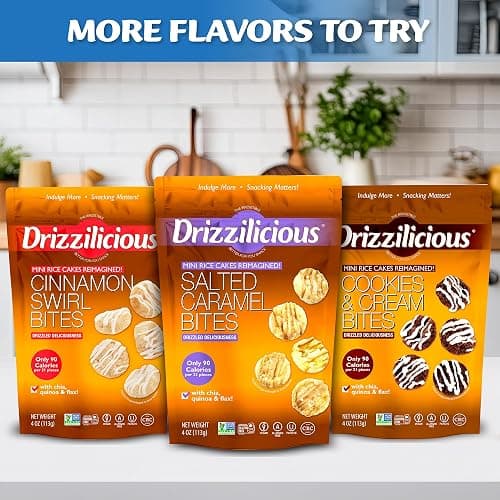 Drizzilicious Mini Rice Cakes Birthday Cake - Rice Crisps, Healthy Snack for Adults and Kids, Flavored Rice Cakes, Vegan, Gluten Free, Allergen Free, Only 90 Calories Per Serving - 4 oz (Pack of 2) thumbnail 8