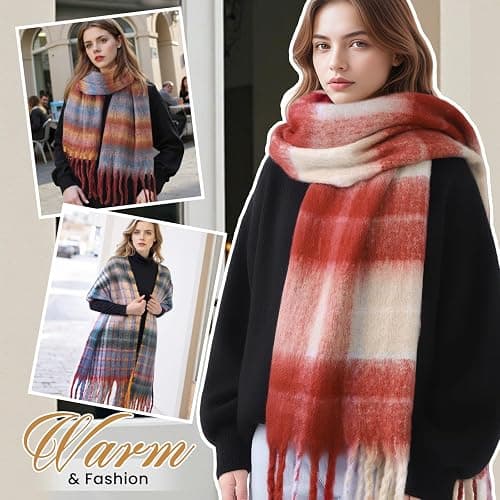Clothirily Winter Scarf for Women Warm Womens Scarf Soft Chunky Scarfs for Cold Weather Long Shawl Large Scarves thumbnail 6