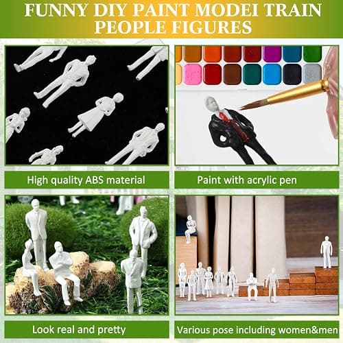 Namalu 30 Personnages Miniatures pour Modélisme Échelle 1:50 Mini Figurines de Diorama Figurines de Personnes Blanches Non Peintes Maquettes Architecturale Modèles de Personnes pour Scènes Trains thumbnail 4