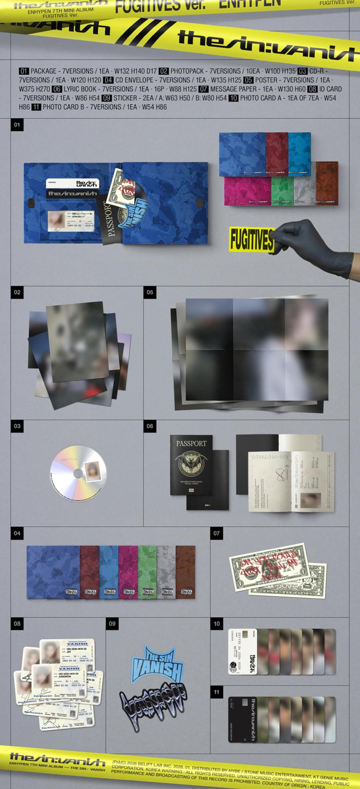 ENHYPEN THE SIN VANISH Mini Album 7th (FUGITIVES - Sunghoon Ver. (Green) thumbnail 2