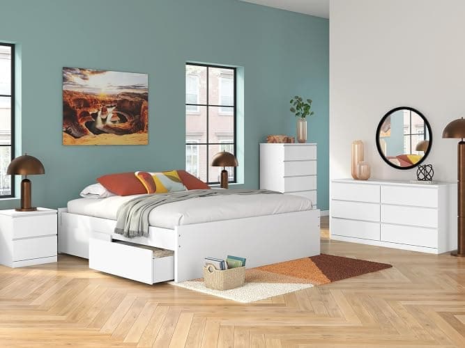 Signature Design by Ashley Onita Contemporary 2 Drawer Nightstand, 21.75" Tall, White thumbnail 10