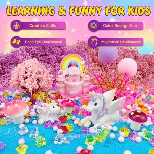 7july Unicorn Terrarium Crafts Kit for Kids-LED Night Light Up & Remote Unicorn Birthday Gifts Toys for Girls Ages5 6 7 8 9 10 Year Old-Christmas Gifts for Girls thumbnail 5