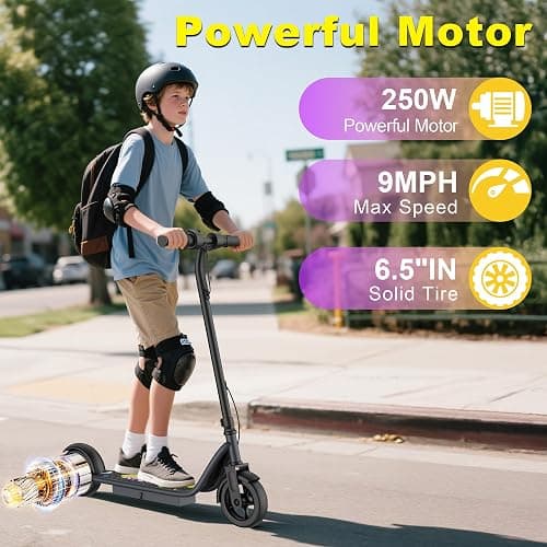 VOLPAM Electric Scooter, 350W/500W Powerful Motor, 8.5"/10" Solid Tires, 19/22Mph, 28/23/21/16 Miles Max Range, Dual Braking thumbnail 3