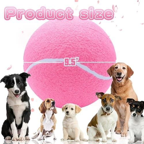 Banfeng Big Tennis Ball for Dogs, Giant Dog Tennis Ball Toy Large Outdoor Sports Gift for Small Medium Large Dog (Pink, 9.5 inch) thumbnail 2