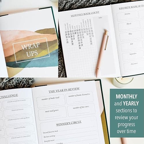 Duncan & Stone Reading Journal for Book Lovers, Daily Log, Teal, 120pg | Linen-bound 120-page reading log to track books read & reviews; an ideal book lover & reader gift for women thumbnail 6