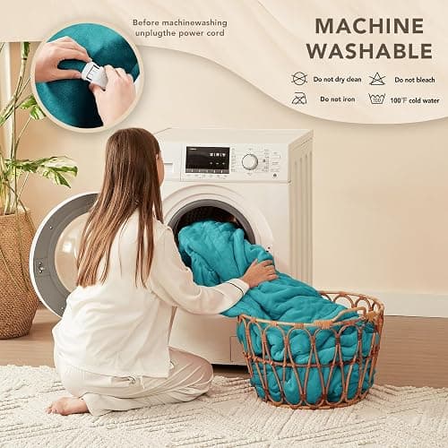 Homemate Heated Blanket Electric Throw - 50"x60" Heating Blanket Throw 1/2/4/6/8 Hours Auto-Off 10 Heat Level Over-Heat Protection Flannel Sherpa ETL Certification thumbnail 7