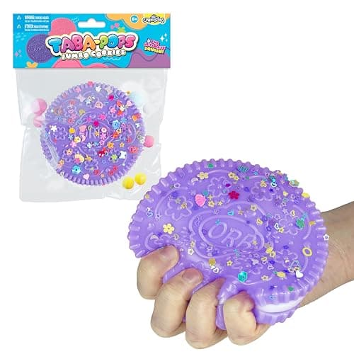 ORB Tabalicious Taba-Pops Jumbo Purple TABA Squishy Cookie - Super Soft, Jumbo Sized Sandwich Cookie - Squish, Squeeze, Pinch for Stress Relief - Play Food Squishy Fidget Toys for Kids and Adults - Image 1
