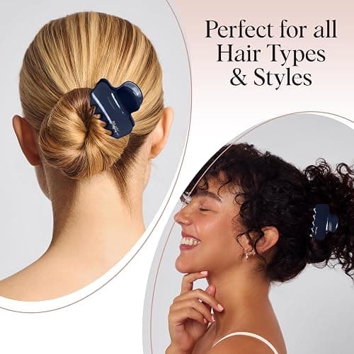 Kitsch Medium Hair Clips for Women – Strong Hold Claw Clips for Thick or Thin Hair – Recycled Plastic, Non-Slip, Durable | Ideal Gifts for Women – Blue Orchid – 1pc thumbnail 7