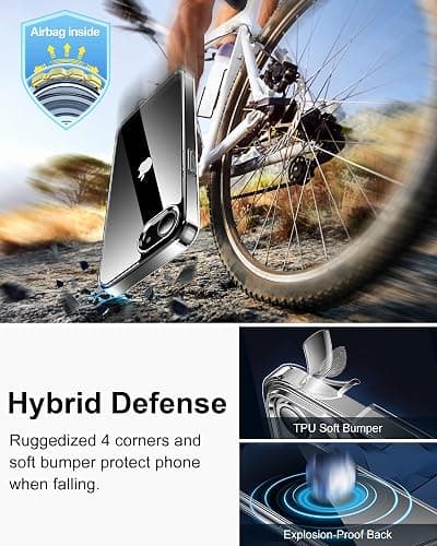 HOOMIL Case for iPhone 16e and iPhone 17e 6.1-Inch, Non-Yellowing, Drop Protection, Anti-Scratch Transparent Hard Back Phone Cover - Crystal Clear thumbnail 5