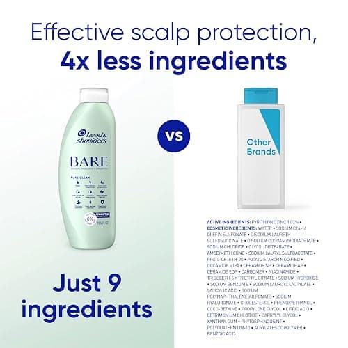 Head & Shoulders Anti-Dandruff Shampoo, Bare Soothing Hydration, 1% Pyrithione Zinc, Dry Scalp Relief, Free of Sulfates, Silicones, Dyes, 13.5 fl oz thumbnail 4