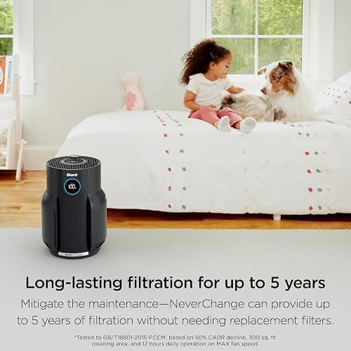 Shark Air Purifier for Home, NeverChange, for Large Room, HEPA-Exceeding Filter, Captures Pollutants, Pet Dander, Dust, Odor, Smoke, and More, Odor Neutralizer, HP152, Charcoal thumbnail 3