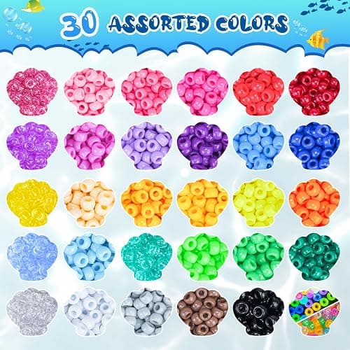 Gionlion 5250 PCS Pony Beads 30 Assorted Colors Includes Glow in The Dark Bead, Kandi Beads for Jewelry Making, Friendship Bracelet, 6x9mm Hair Bead for Braids in Shock Resistant Packaging thumbnail 6