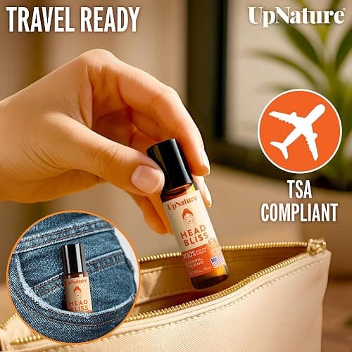 UpNature Head Bliss Essential Oil Roll On - Soothing Migraine Comfort Aromatherapy with Instant Cooling Effect - Nurse Essentials Gifts Roller thumbnail 5