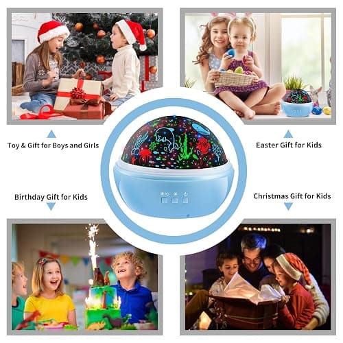 KEVAP Girls Night Light,360° Rotating Starry Night Light Projector for Babys,Ocean Wave Projector for Kids Toddlers,Christmas Gifts Stocking Stuffers for Kids,Girls Beroom Decor (Pink) thumbnail 3