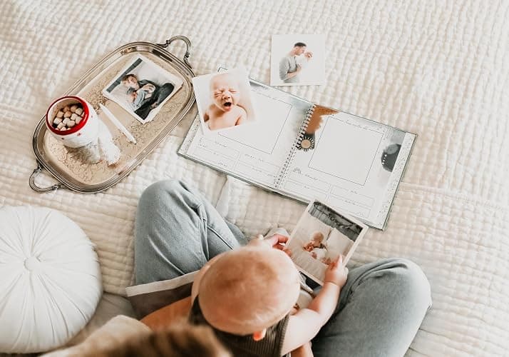 Lucy Darling Baby Memory Book – Celestial Skies | Luxury Baby First Year Book & Photo Album | Gender Neutral Keepsake Journal for Milestones, Memories & Photos | Thoughtful Pregnancy Gift thumbnail 4