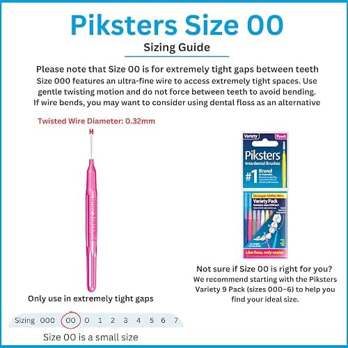 Piksters Interdental Brush Extra Tight Gaps 40 Pack Pink Size 00 thumbnail 2