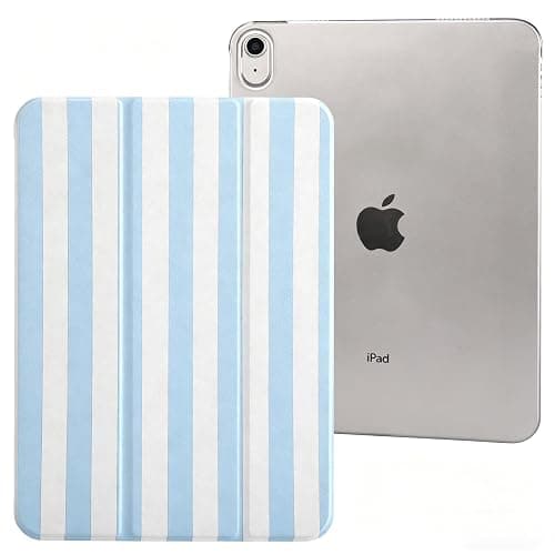case for ipad 11th Generation11 Inch 2025 (A16 Chip) & 10th Gen 10.9 Inch 2022 - Heavy Duty Scratch-Resistant Hard PC Translucent Back Shell Smart,Cover Wake/Sleep Function,Blue Stripes - Image 1