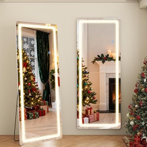 Coomily 71"x28" LED Full Length Mirror, LED Mirror Full Length Lighted Floor Standing,Hanging Mirrors Floor Mirrors with Lighted for Bedroom, Livingroom, Bathroom, Rect Style thumbnail 3
