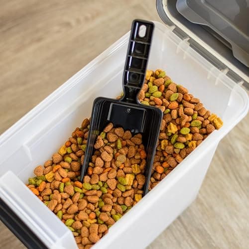 IRIS USA Dog Food Storage Container, Airtight Lid, 2-Cup Scoop, Up to 13 Pounds Pet Food Storage, Versatile Pet Food Bin, Treats, BPA Free, Dark Gray thumbnail 5