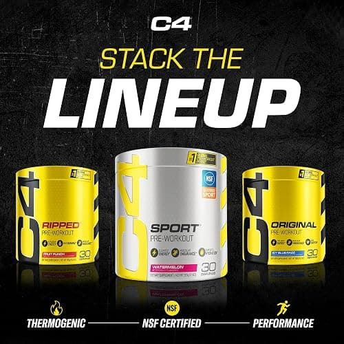Cellucor C4 Sport Pre Workout Powder Blue Raspberry - Pre Workout Energy with 3g + 135mg Caffeine and Beta-Alanine Performance Blend - NSF Certified for Sport | 30 Servings thumbnail 8