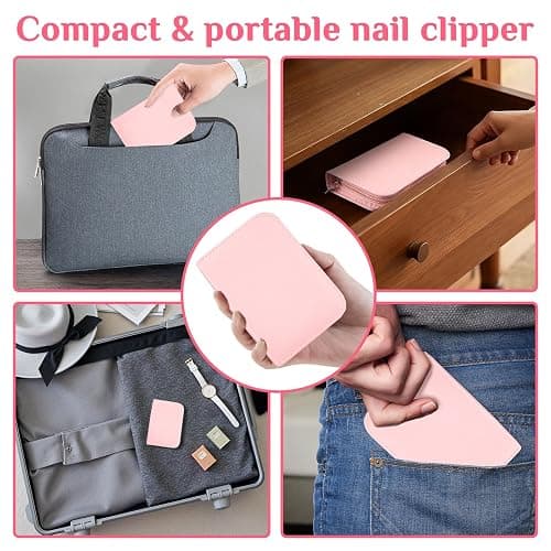 MINKINH 26-Piece Manicure Set for Women, Pink At-Home Nail Care Kit | Carbon Steel Nail Clippers, 410 Stainless Steel Tools, PU Organizer Case for Pedicure, Cuticle, Facial and Daily Self-Care thumbnail 9