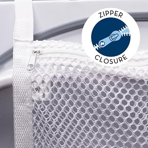 S&T INC. Sneaker Dryer Bag, Dryer Door Shoe Net with Elastic Straps, Sneaker Laundry Bag for Shoes, White, 15.5 Inch x 15.5 Inch, 1 Pack thumbnail 5
