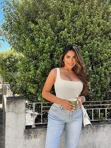 OQQ Women's 3 Piece Tank Tops Ribbed Seamless Workout Exercise Shirts 2025 Summer Basic Camis thumbnail 4