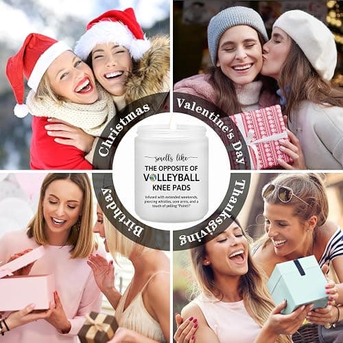 Maybeone Volleyball Gifts for Teen Girls - Volleyball Gift for Lovers, Players, Coach, Team, Mom - Christmas Volley Ball Accessories Present for Women, 7 Oz Lavender Candle thumbnail 5