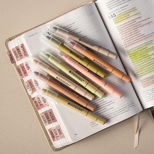 DIVERSEBEE Bible Highlighters and Pens No Bleed, 8 Pack Assorted Colors Gel Highlighters Set, Cute Bible Markers Study Journaling School Supplies and Accessories (Earthy) thumbnail 2